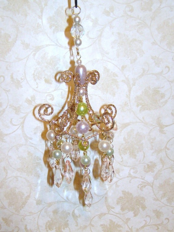 Chandelier Rear View Mirror Beaded Vehicle Charm by 24sevenjewelry