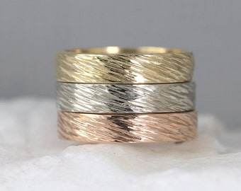 hammered bark texture 4mm 14k gold wedding band pink yellow or white gold mens - Mens Gold Wedding Rings hammered bark texture 4mm 14k gold wedding band pink yellow or white gold mens - Mens Gold Wedding Rings