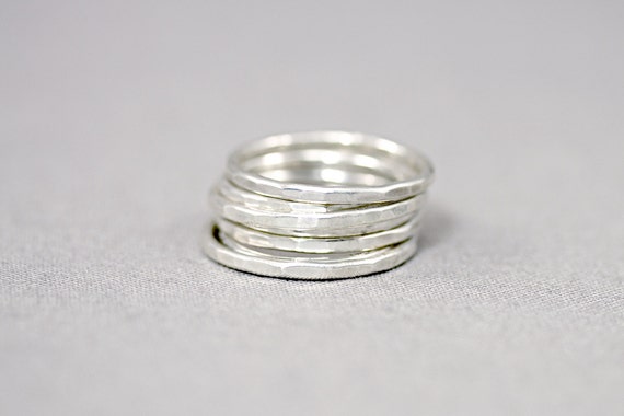 Sterling Silver Hammered Ring Band Midi by SloaneJewelryDesign