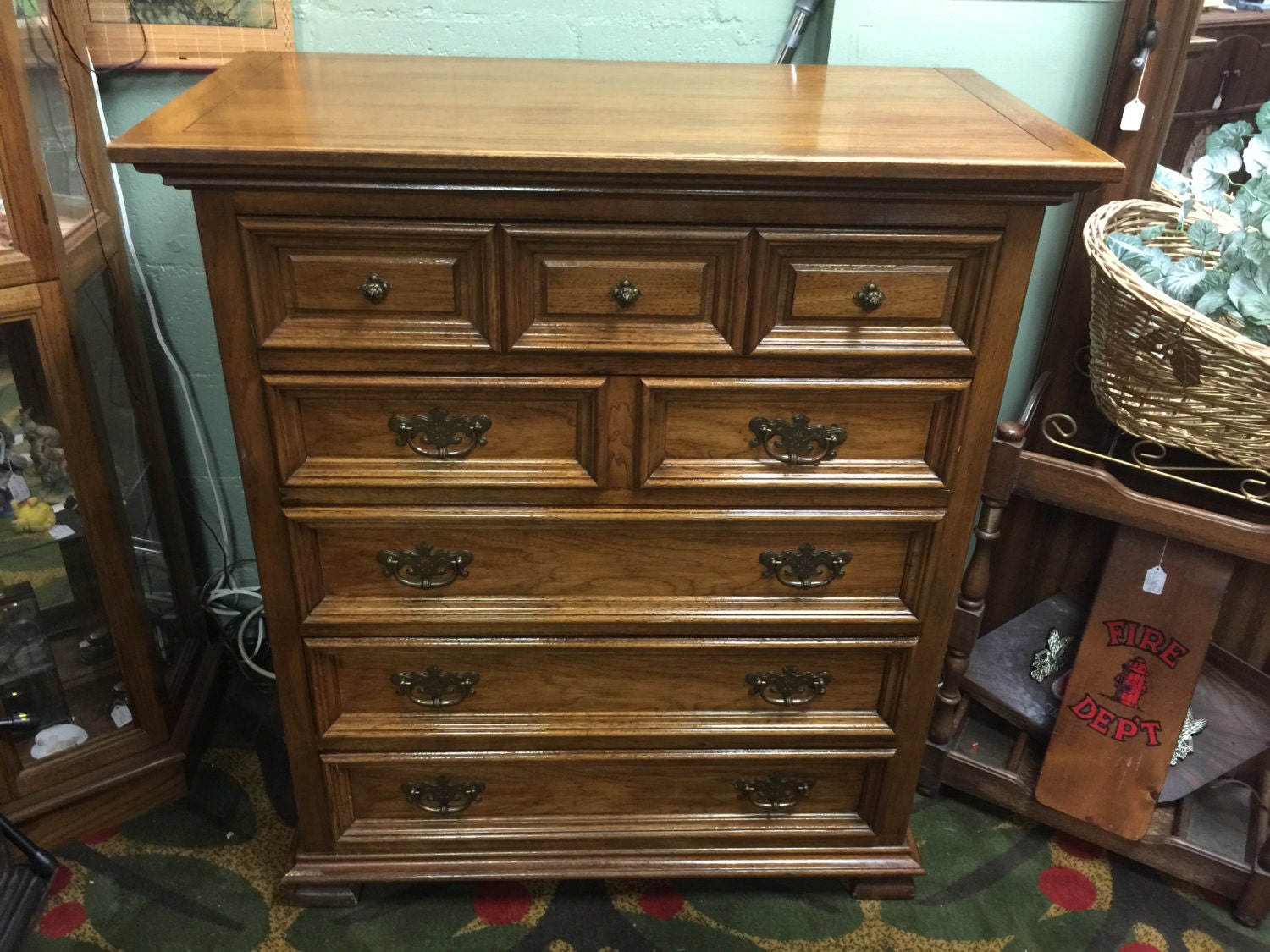 Vintage Thomasville Cottage Cherry Dresser Chest Of Drawers Cedar