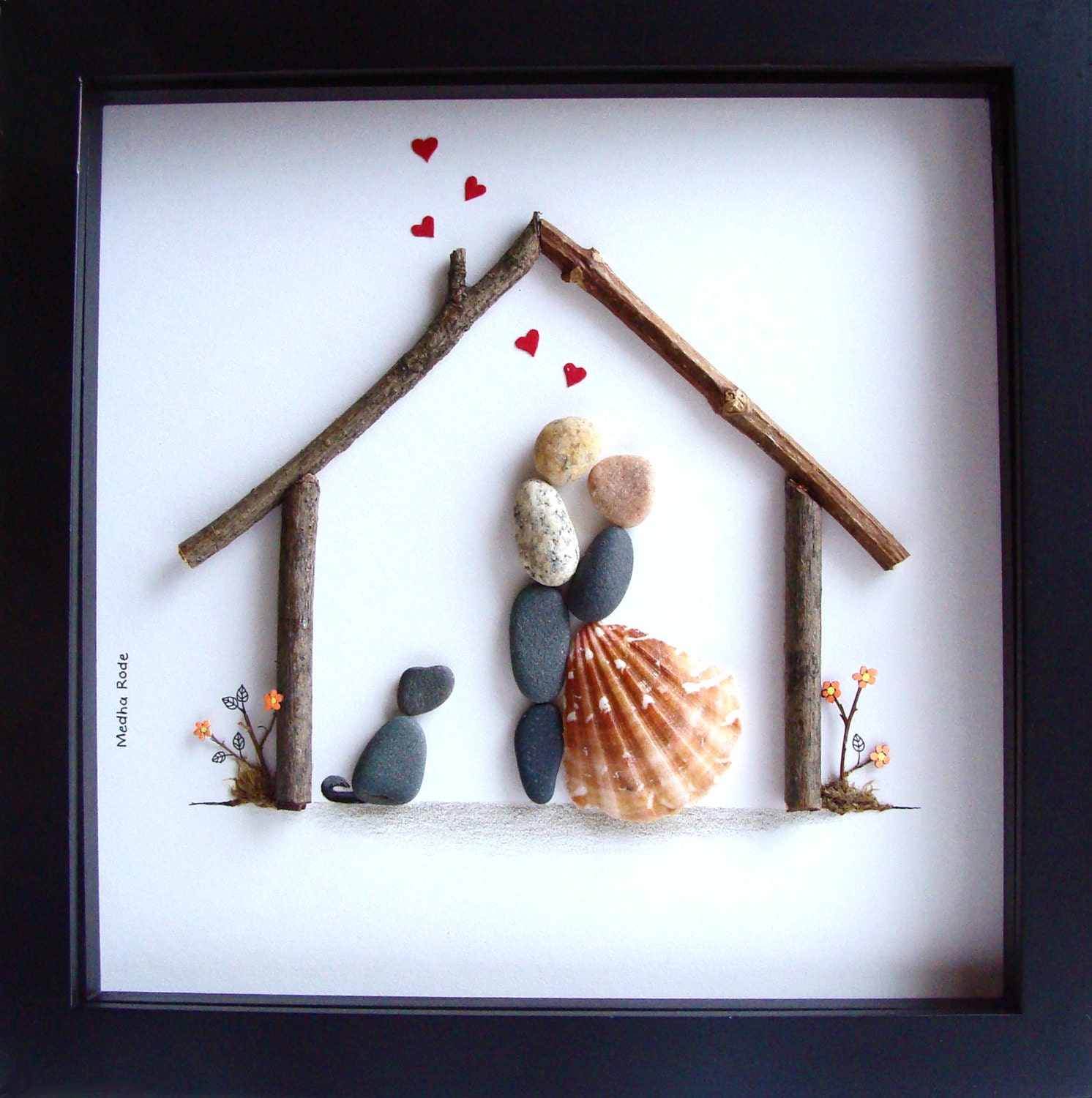 Unique WEDDING Gift-Customized Wedding Gift-Pebble Art-Unique