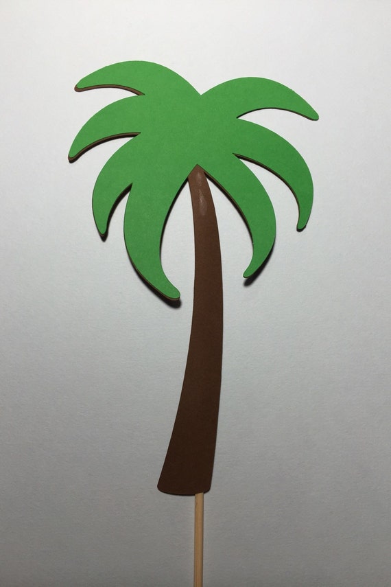 6 piece Palm Tree Luau Centerpiece Picks Paper Die by MyCutieBows