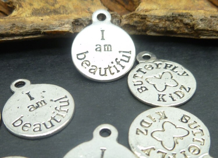 Charms in Bulk I am Beautiful Charms by TrendJewelryFindings