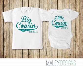 Matching Cousin Shirts, Big Cousin Little Cousin Outfits, Personalized Set of Two, Coordinating Cousin Outfits, Cousin Gift