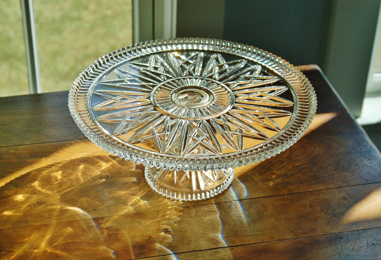 Crystal Pedestal Cake Stand Large Crystal Footed Wedding Cake