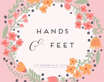 MODERN Baby Book // Hands & Feet Add-on Pack. newborn keepsake. baby book. baby keepsake. memory book. baby shower gift