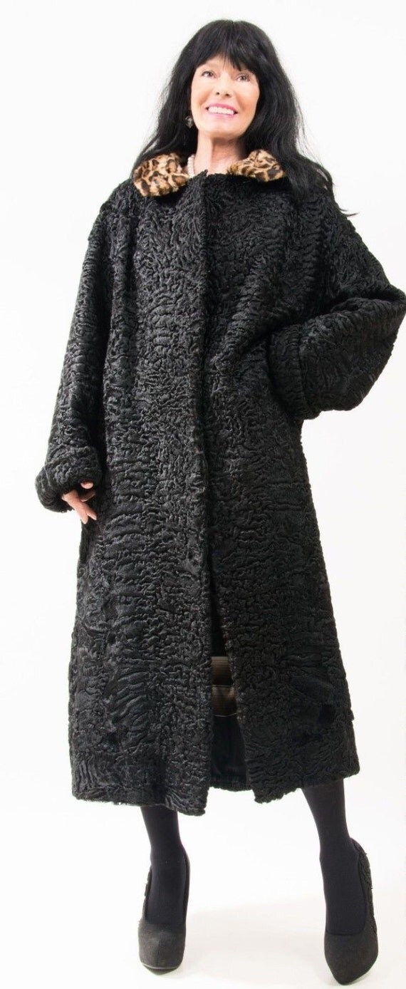 Persian Lamb Real Fur Coat with Animal Print by NEWENGLANDHOME