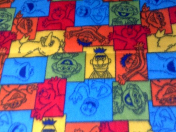 sesame street characters fleece throw blanket