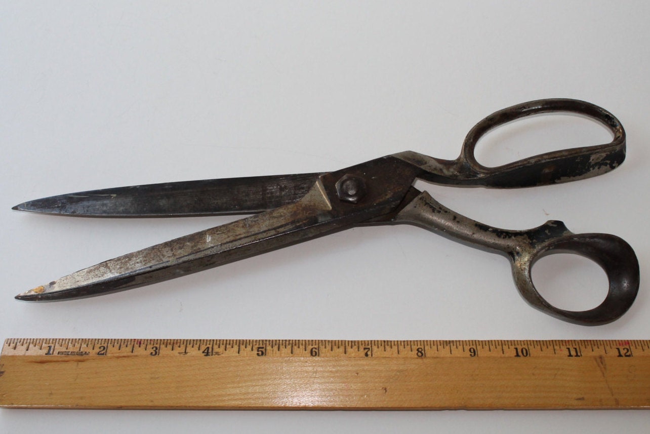 1950s Large Samhard Industrial Metal Scissors/ Vintage Shears