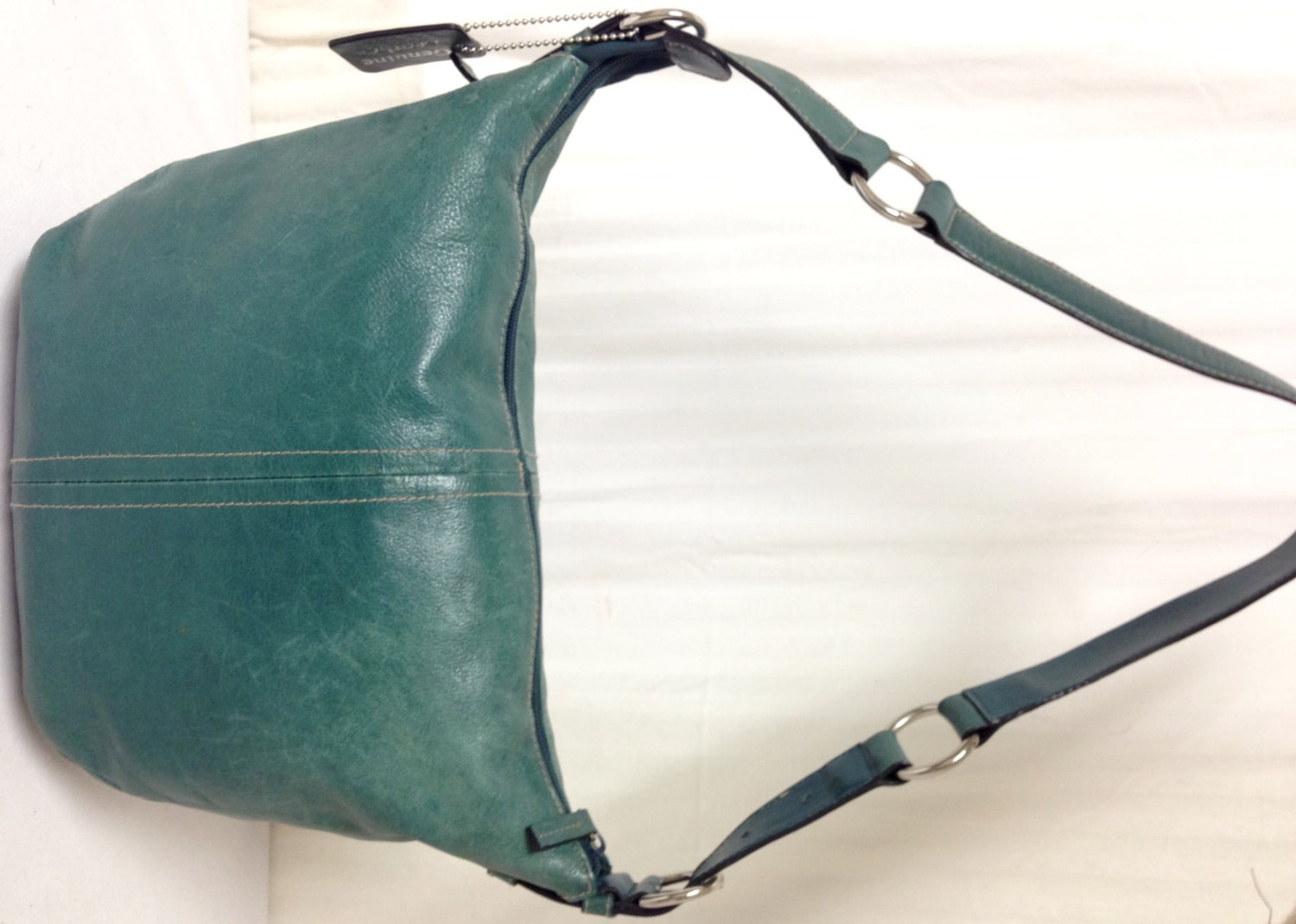 Free Ship Hillard & Hanson Leather Purse Green Shoulder Bag