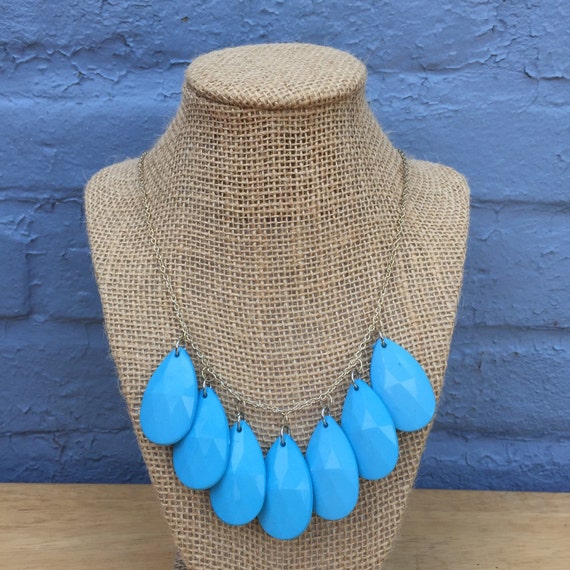 Bright Blue Statement Necklace Blue Necklace Chunky Blue