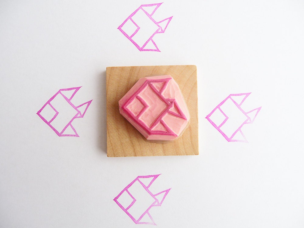 Tampon poisson origami par Kraftille