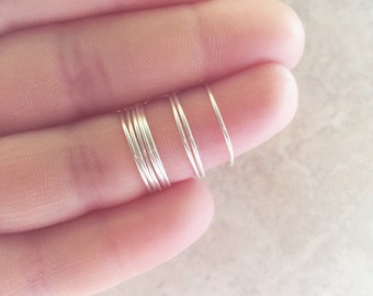Midi Ring Set, Silver Rings, Simple Rings, Fashion Rings, Bridal Jewelry, Girls Rings, Sterling Silver Ring, Toe Rings, Knuckle Rings, Thin