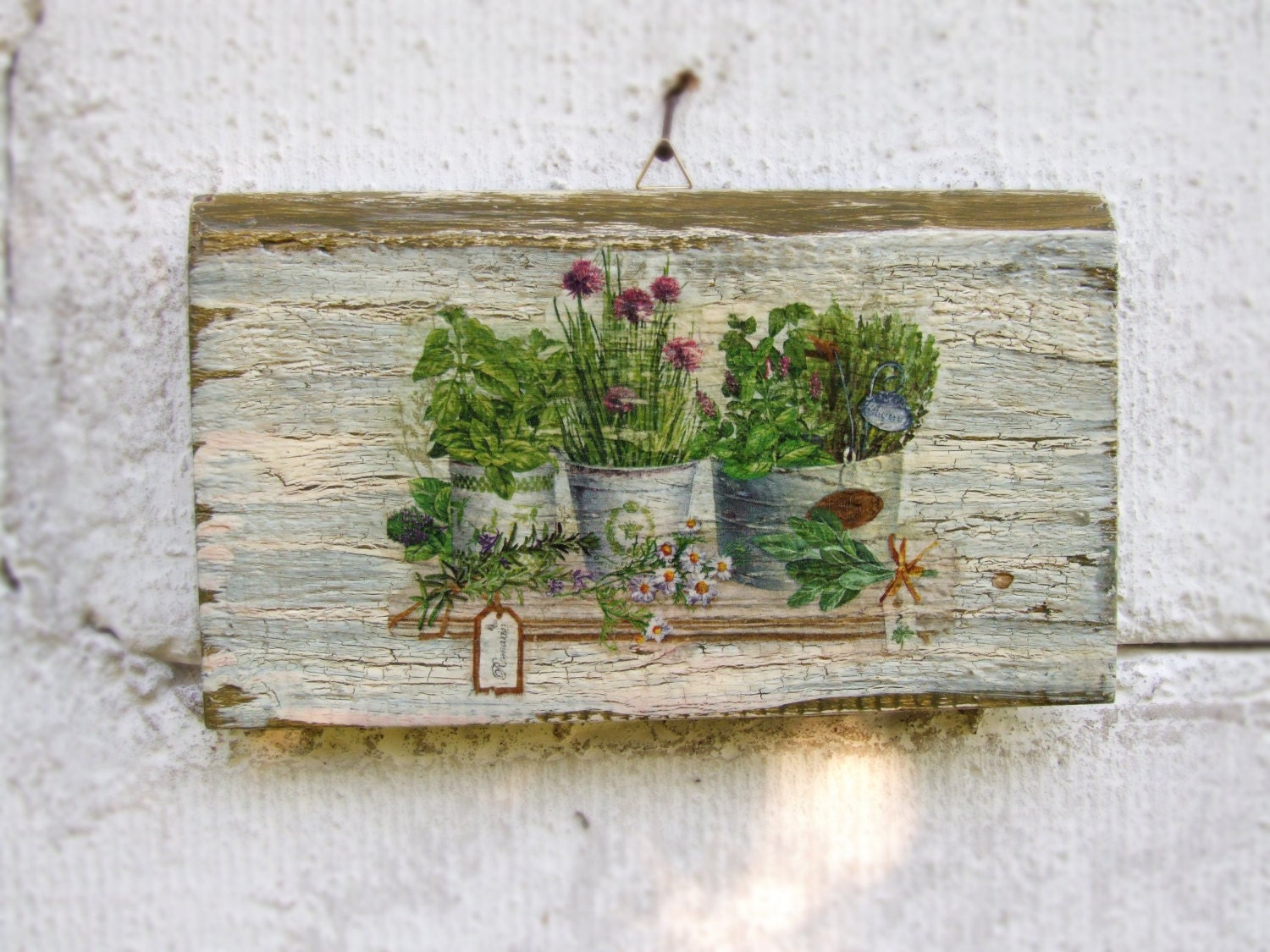art wood decoupage on Wall Decoupage Kitchen Provence Art Wood Wood Wall Herbs on