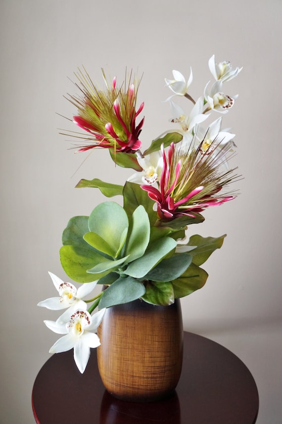 Silk Flower Arrangement Tropical Flower Arrangement with