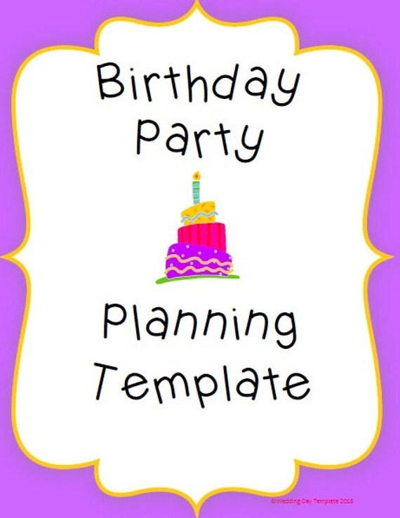 PRINTABLE Birthday Party Planning Template