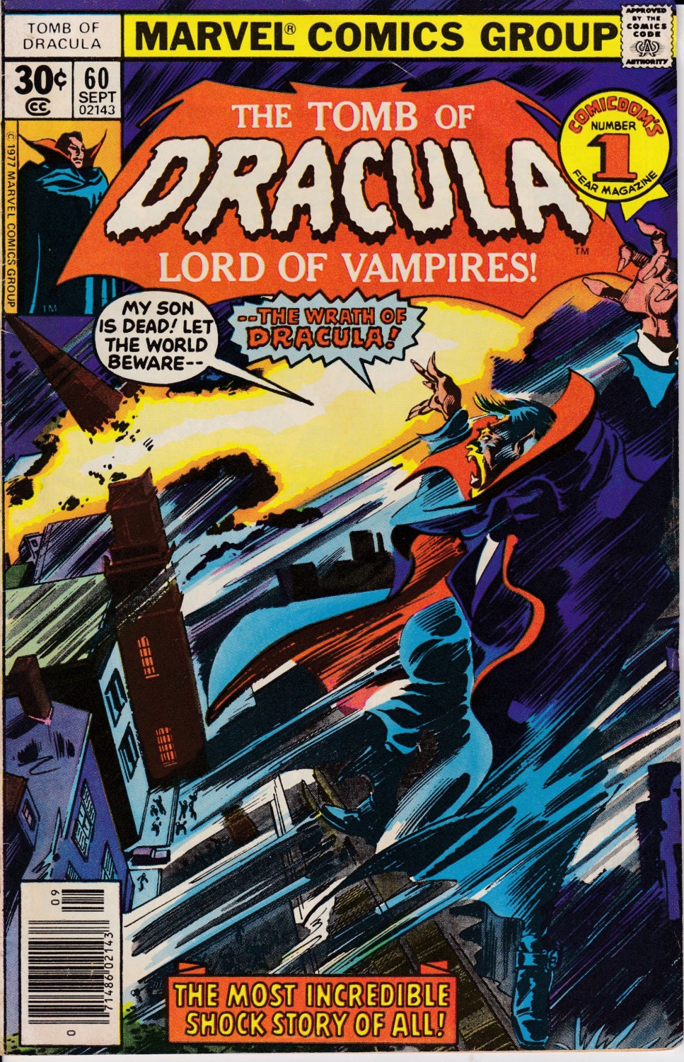 Tomb of Dracula 60 September 1977 Issue Marvel Comics