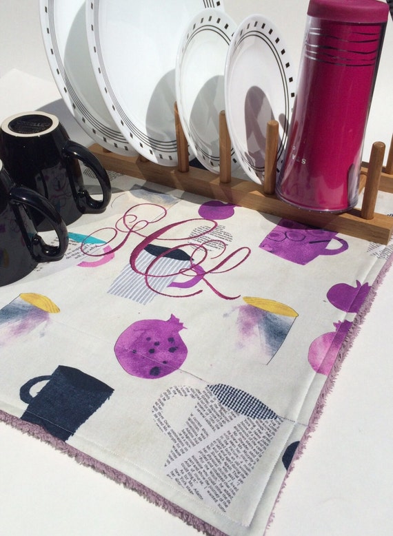 Modern Dish Drying Mat Coffee Pot Mat by MakingSomethingHappy