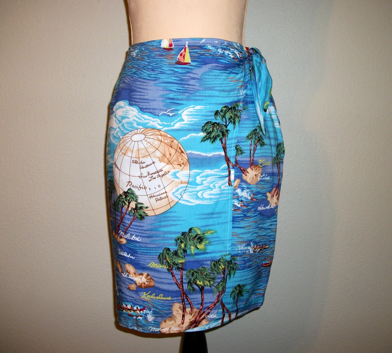Tropical Print Hawaiian Clothing Wrap Skirt by MintJulepShoppe