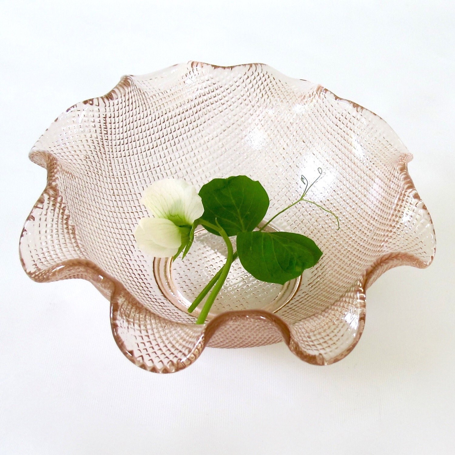 Vintage Pressed Glass Bowl. Fluted. Dessert Bowl. Serving Bowl. Candy