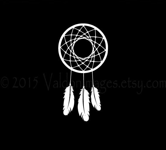 Dream catcher silhouette car decal, car sticker, laptop decal, bohemian