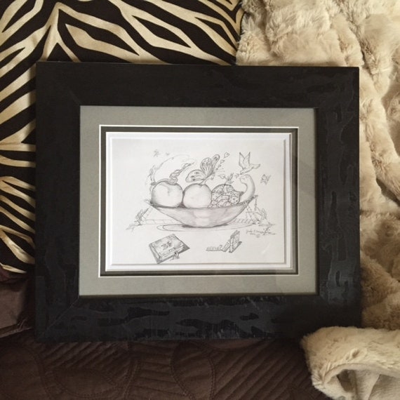 Art Pencil Drawing Original Framed Art Artwork Wall Art