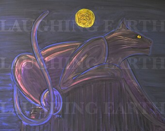 Black panther done in colored chalk