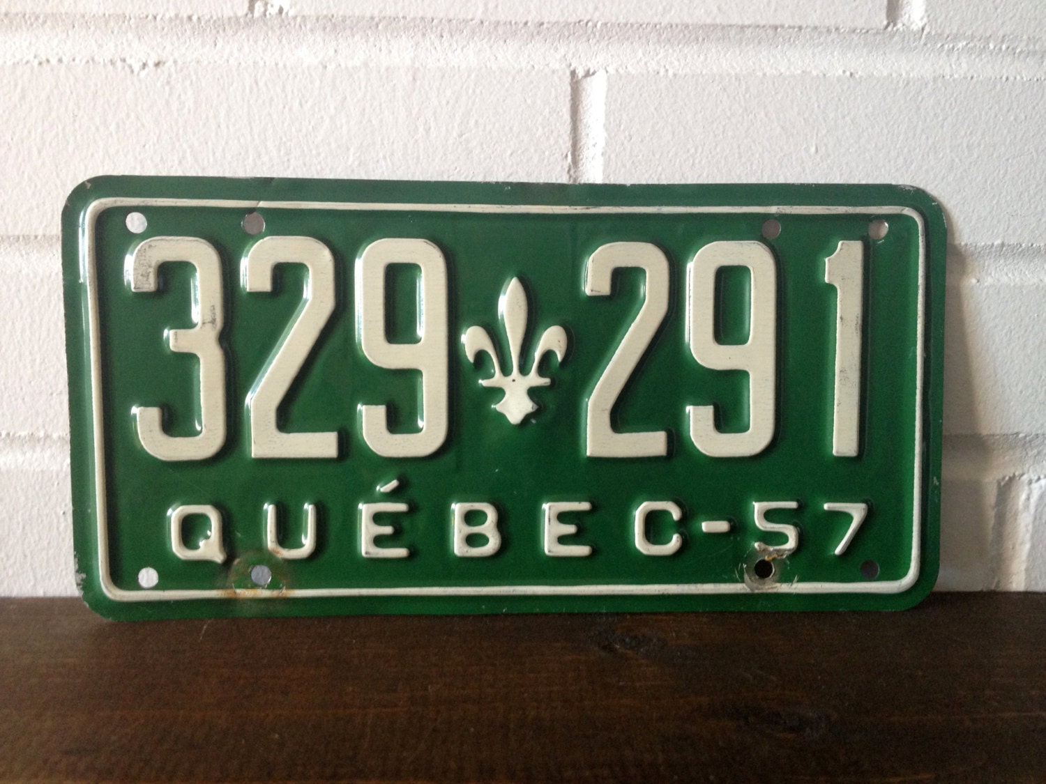 15 OFF SALE 1957 Quebec License Plate 329291 by MurMursPlace