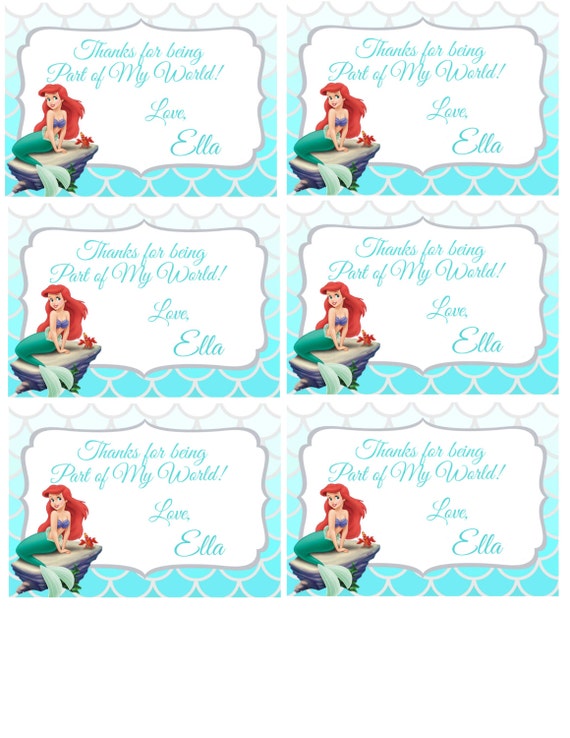 Little Mermaid Printable Customized Labels by OnceUponAdorable