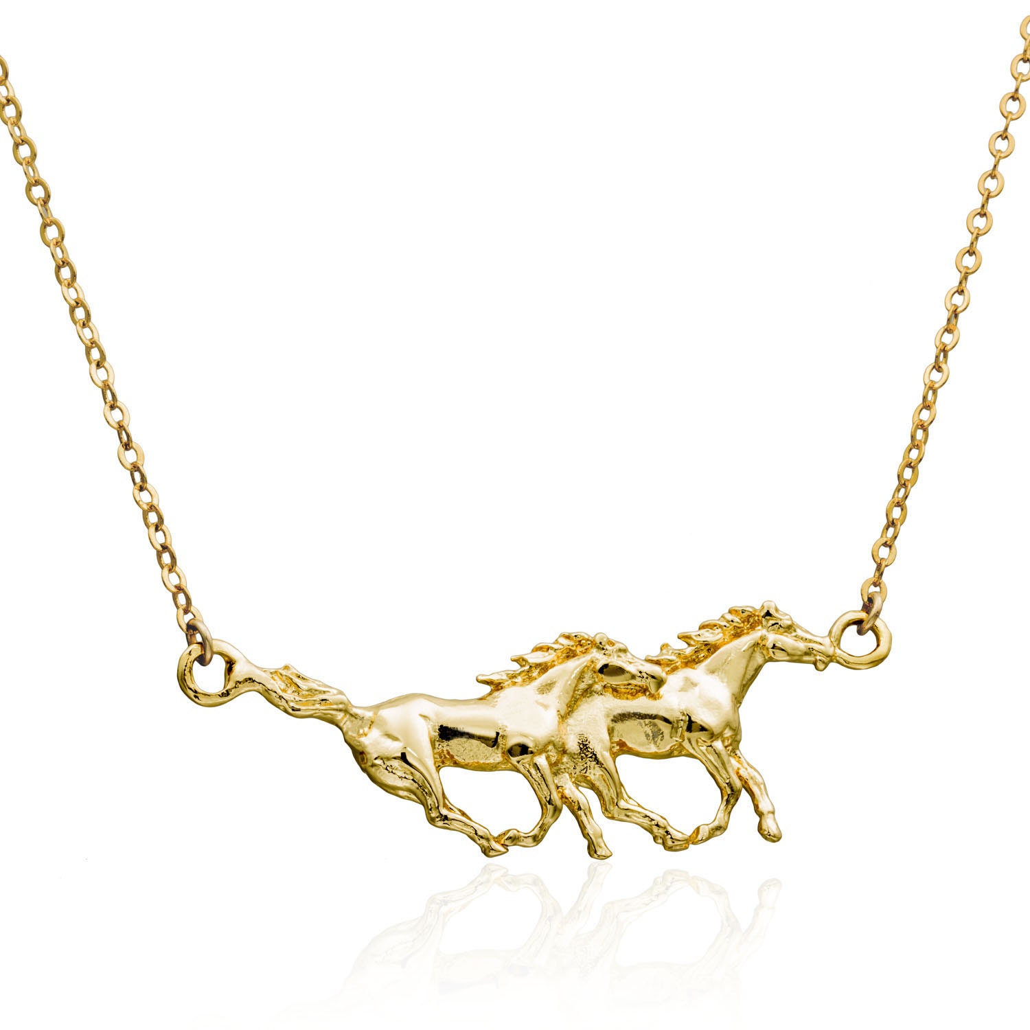 Horse necklace 14k gold filled everyday horse pendant Animal