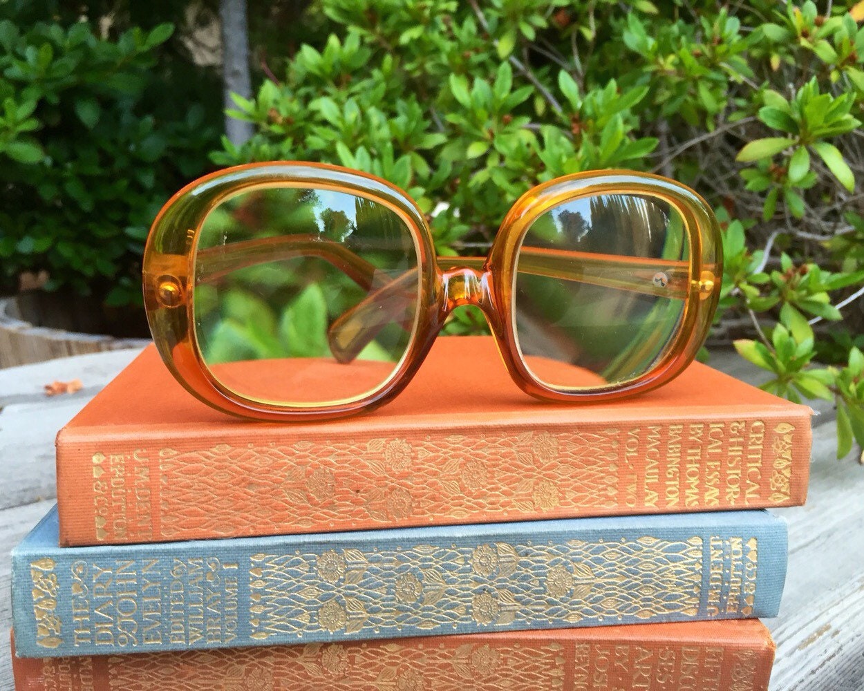 Vintage Oversized amber colored Christian Dior eyeglasses Haute Juice