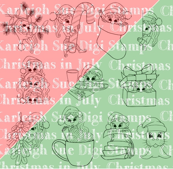 Christmas Elves Bundle: Digital Digi Instant Stamp Download by Karleigh Sue Digi's/ Cheri Shull