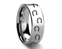 mens wedding band horse shoe ring