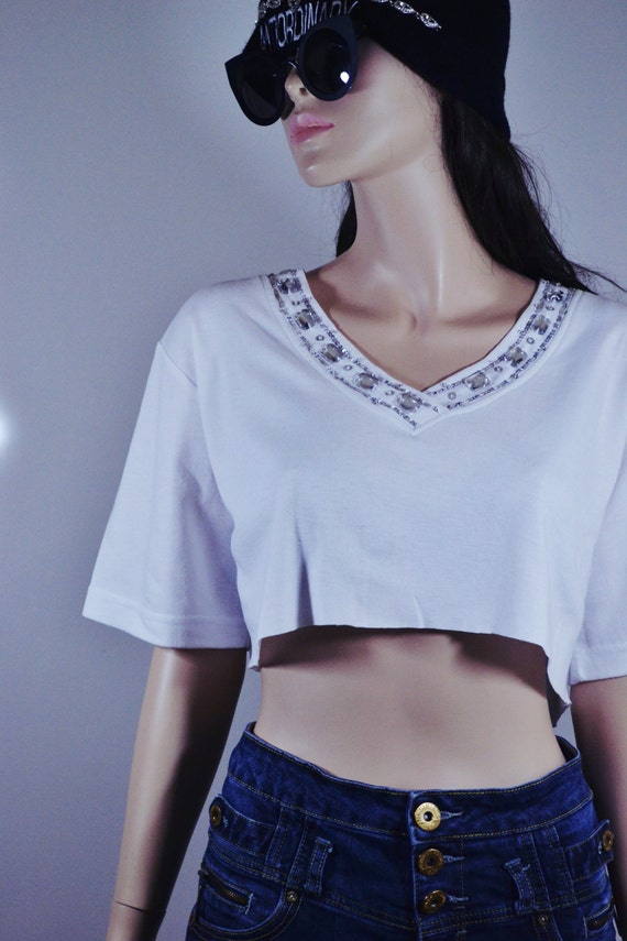 90s Crop Top | White Crop Top | 90s Grunge, 90s Clothing | Festival ...