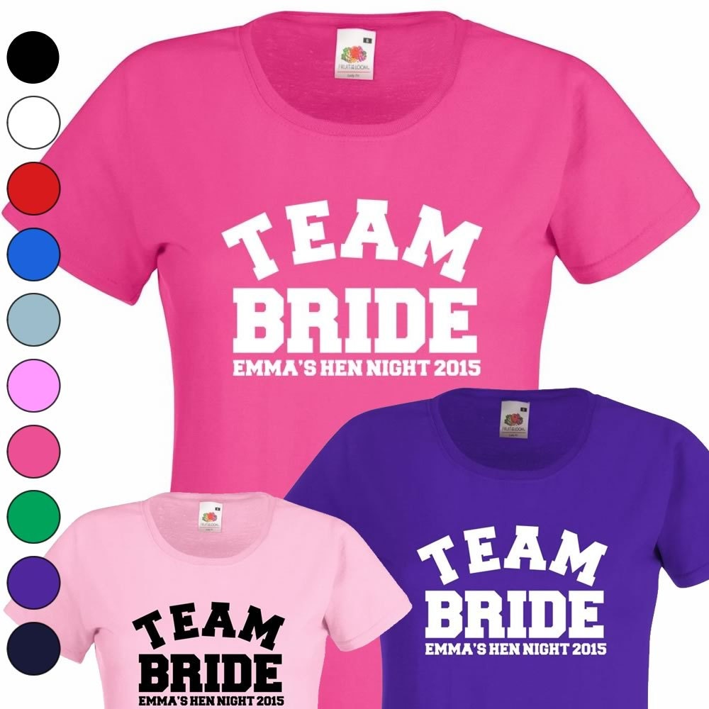 Team Bride Ladies Hen Party T Shirt With Free By Snappystyles 3791
