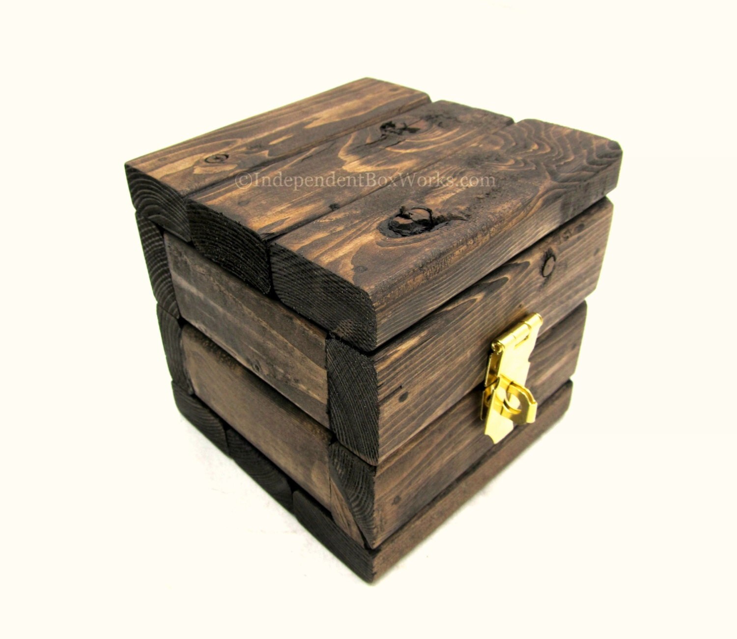Small Wooden Gift Box Handmade Rustic Mini by IndependentBoxWorks