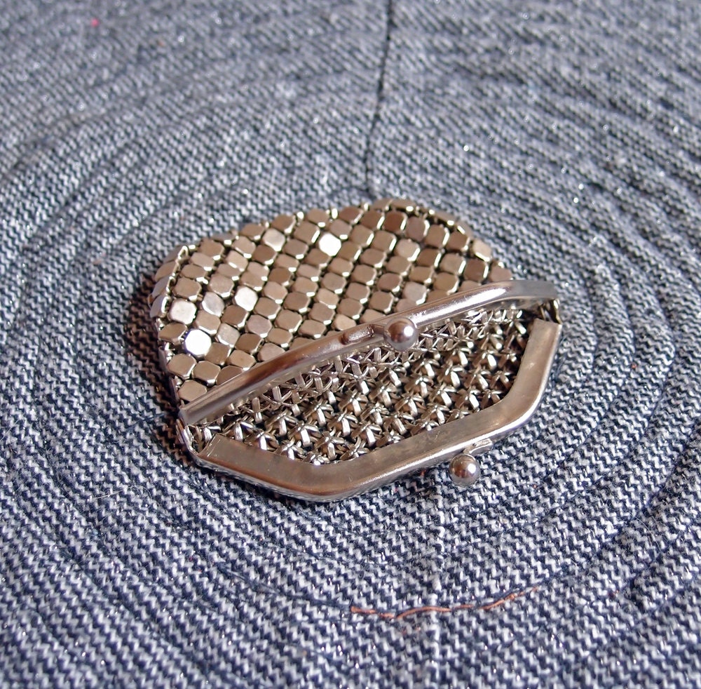 antique metal mesh purse