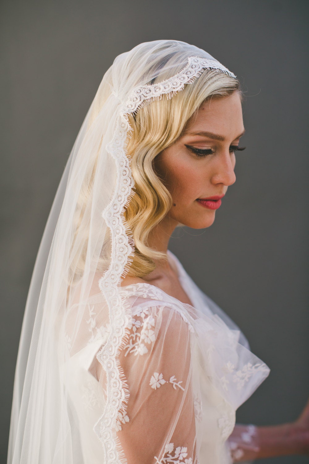 Cap Veil Eyelash Fringe Lace Juliet Cap Wedding Veil Single