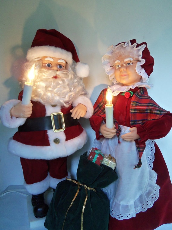 Large 24 Animated Motion Santa and Mrs. Claus Lighted