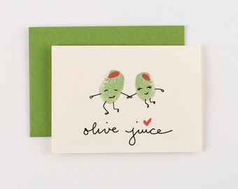 Olive Juice Olives Valentines Love Greeting Card