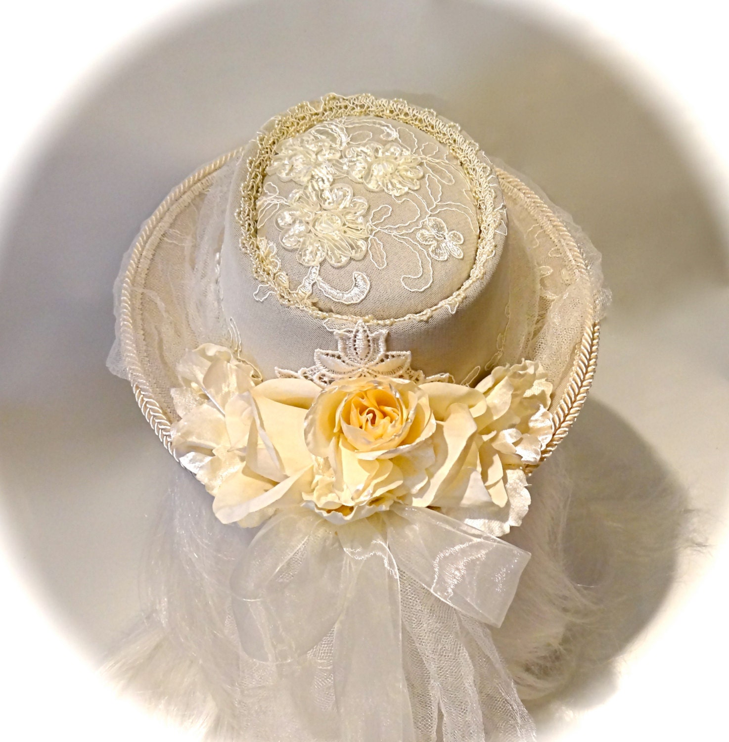 Bridal Hat & Veil Ivory Lace Bridal Hats Wedding Accessories