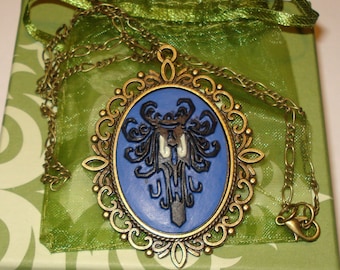 Cameo Necklace Victorian Disney Haunted Mansion Spooky Wallpaper Haunted Eyes Glow in the Dark