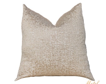 Sale - Gold Pillow - Metallic Pillow Cover -Throw Pillow Cover - Gold Beige Ivory Neutral Pillow - Designer Pillow Cover - Motif Pillows