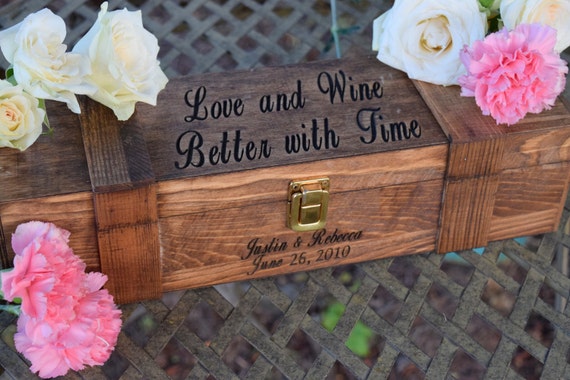 Ceremony Wine Box - Wine Capsule - Wedding Wine Box - Rustic Wedding Shabby Chic Wedding -Personalized Wine Box Gift - Wedding Gift by CountryBarnBabe