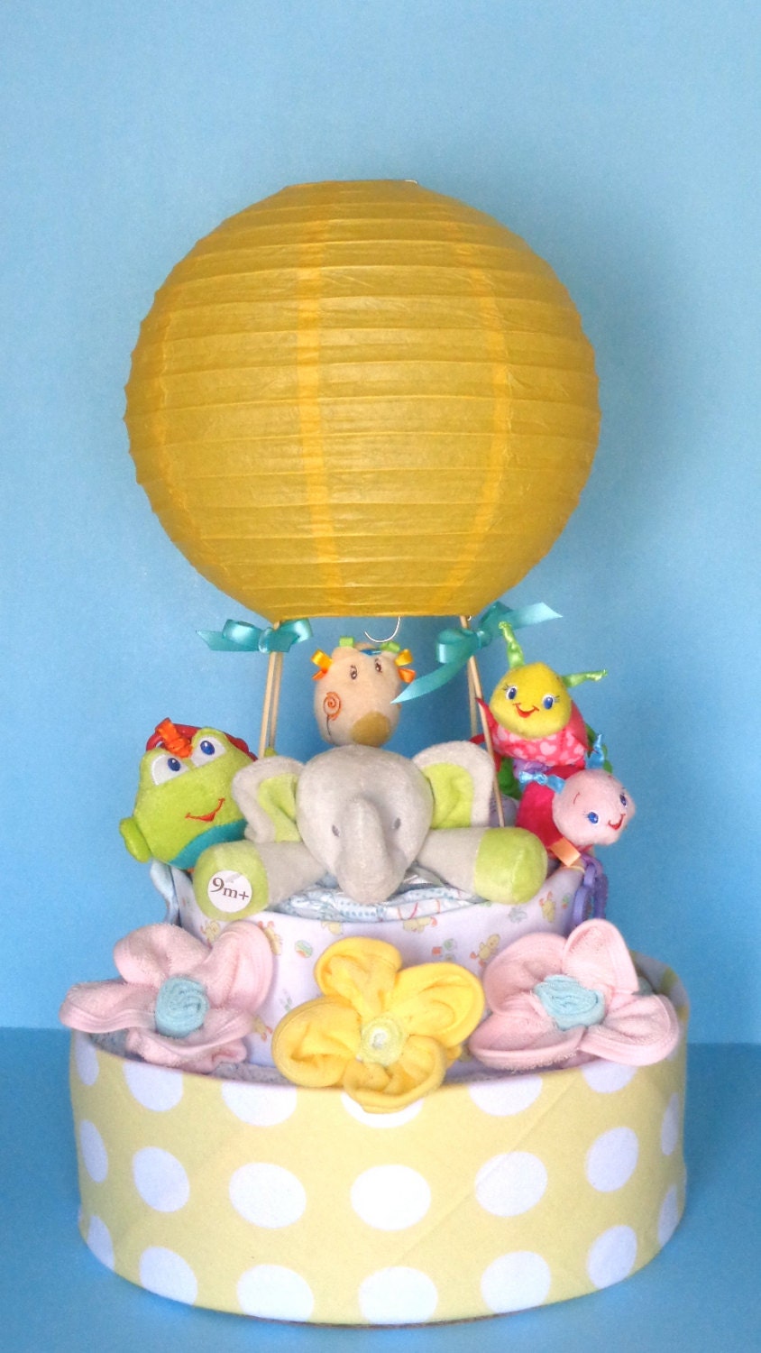 CUSTOM ORDER Hot Air Balloon Diaper Cake