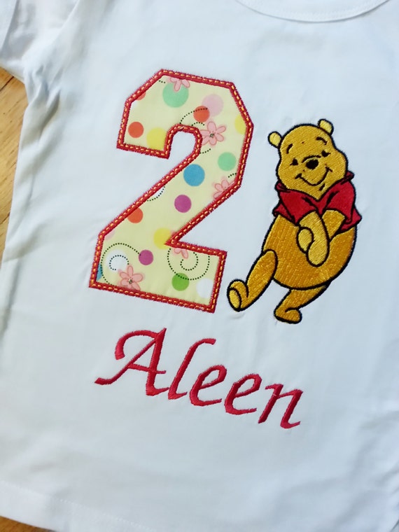 Girly Winnie the Pooh Disney Honey Pooh Bear Birthday Number