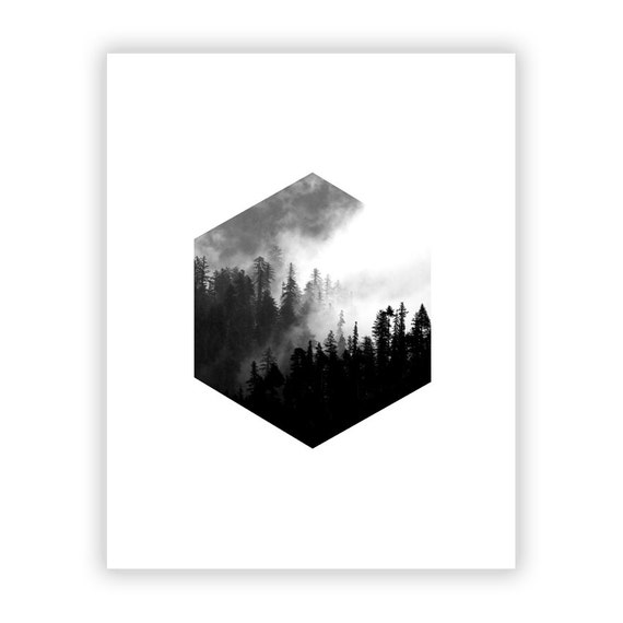 Minimaliste Graphic  Art Print hexagone for t scandinave Wall