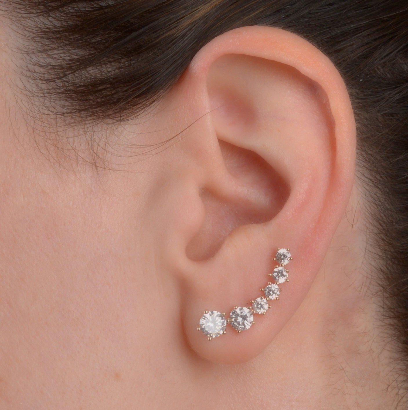Crystal Crawler EarrCuffs Crystal Earrings Ear Crawler