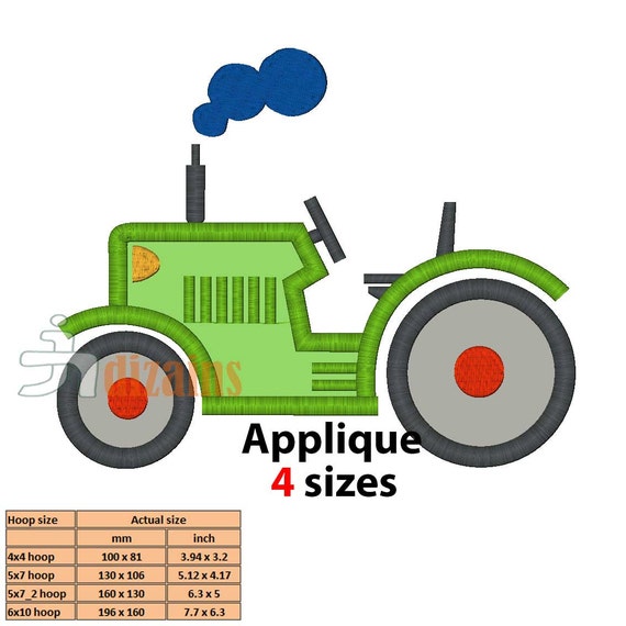 Tractor Embroidery Design Applique Design Instant By Jldizains 2651