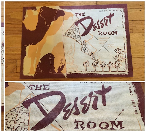 RESERVED Vintage Retro Paper Placemats From The Desert Room In